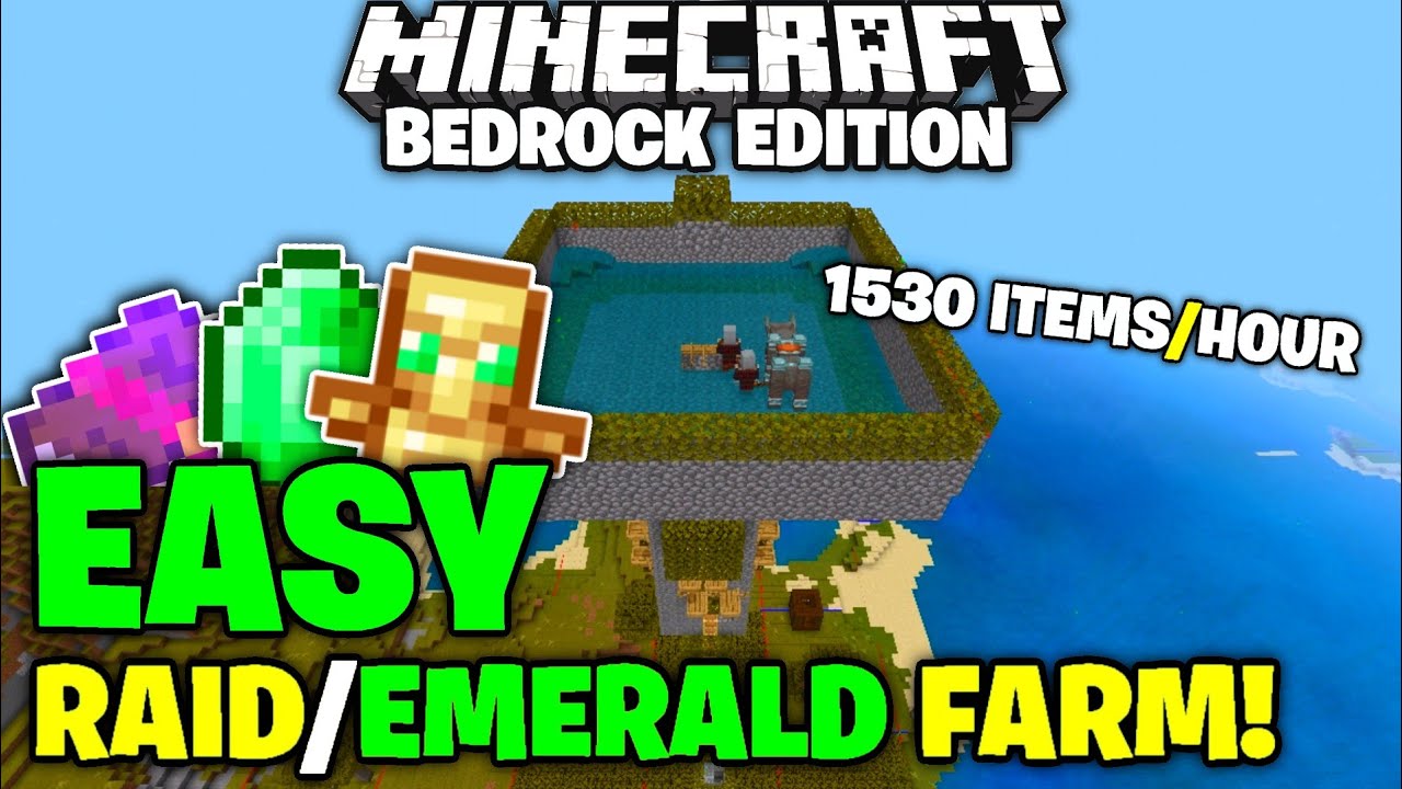 1.17.40 EASY AFK RAID FARM IN MINECRAFT BEDROCK (MCPE, XBOX, PS4, PS5 ...