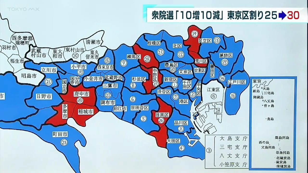 衆院選 東京区割変更で25から30選挙区に YouTube