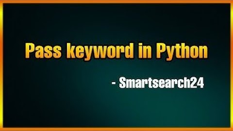 pass keyword in python using object oriented programming