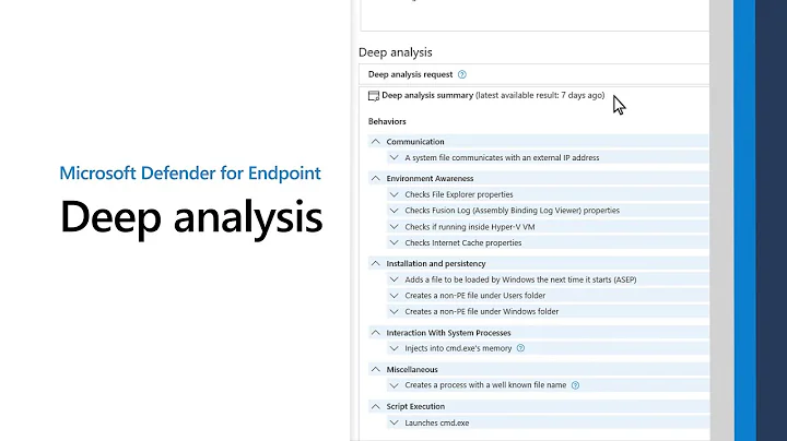 Deep analysis feature in Microsoft Defender for Endpoint