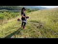 Teaching my girlfriend how to cut properly with Stihl Fs 460-C professional bruscutter.(Motocoasa.)