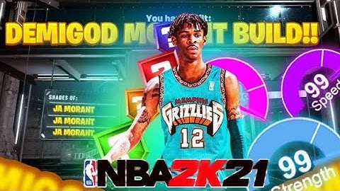 NBA 2K21 *NEW* BEST BP/OFFENSIVE THREAT/INSIDE-OUT PLAYMAKER BUILD! JA MORANT DEMIGOD BUILD!