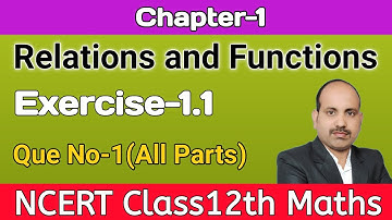 Que No-1|| Exercise-1.1|| Chapter-1|| Relations and Functions. #ncert #cbse #12mathschapter1