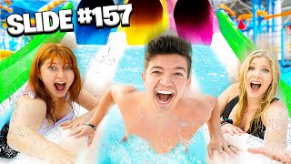 Riding EVERY Slide in a WATER PARK for $1,000 Challenge!