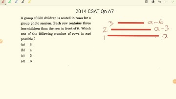 2014_IAS Qn A7. A group of 360 children is seated in rows for a group photo session.  Each row .....