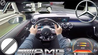 Mercedes-Benz A35 AMG 2019 POV TOP SPEED DRIVE on GERMAN AUTOBAHN MAX ACCELERATION (NO SPEED LIMIT)