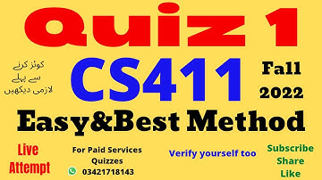 cs411 quiz no 1 solution fall 2022 cs411 quiz 1 solution 2022 cs411 quiz 1 2022 cs411 quiz 1 solved
