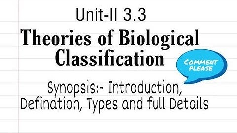 MSC Zoology। Theories of Biological Classification in Hindi