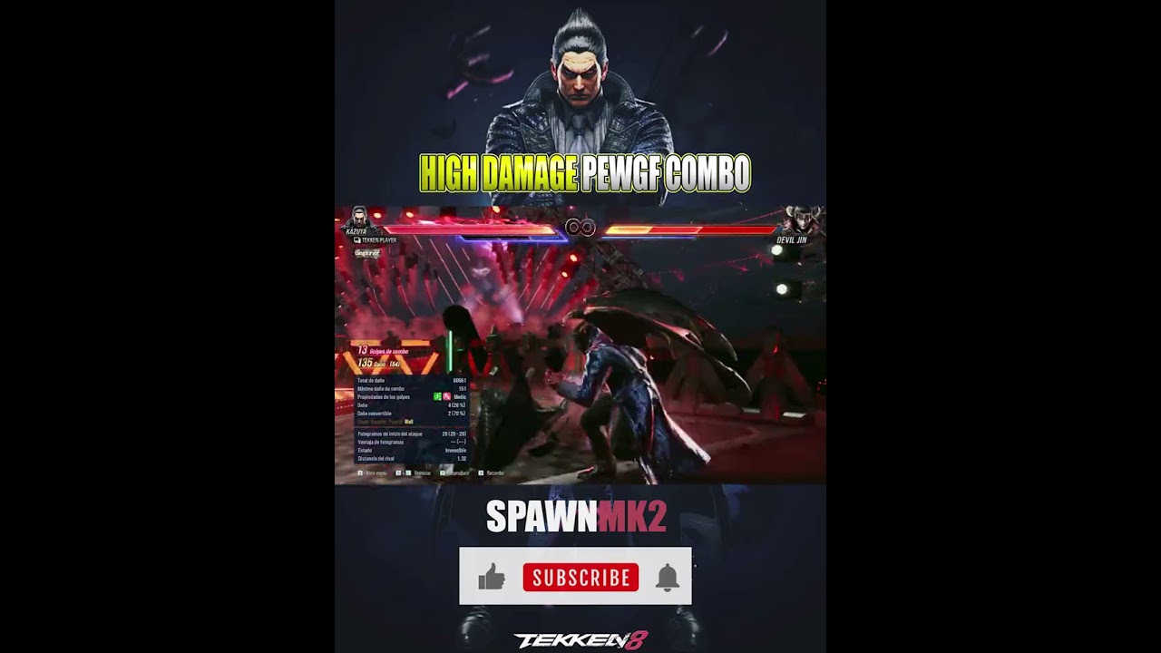 Kazuya PEWGF Combo 154 Damage in Tekken 8 