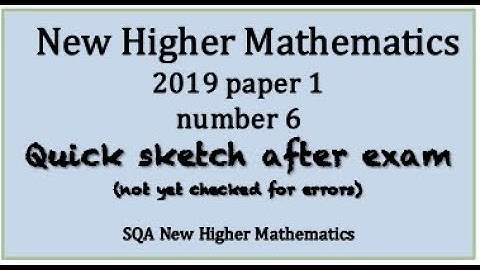 2019 SQA Higher Mathematics paper 1 no.6  Quick Sketch
