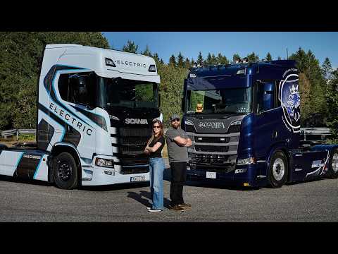 Bruce Wilson goes electric | Scania R770 V8 vs electric Scania
