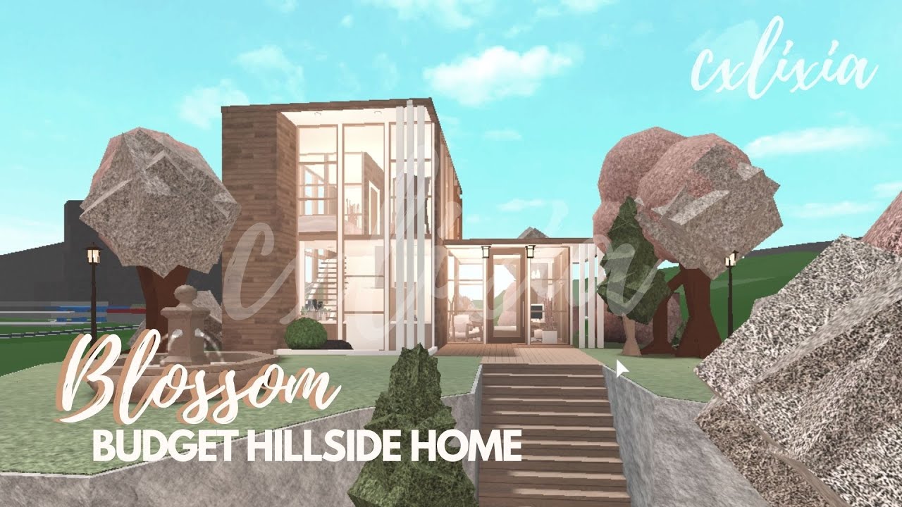 ROBLOX | Bloxburg: Budget $63k Aesthetic Blossom Hillside Family Home ...