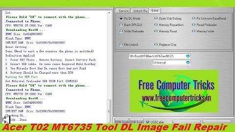 Acer T02 MT6735 Tool DL Image Fail Repair Done With Miracle Box - Acer AV0L0 Z530 Android 5 1