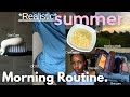 MY *REALISTIC* SUMMER MORNING ROUTINE | Morning walk, skincare, chores, cook w/me, moree