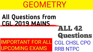 SSC CGL 2019 MAINS II ALL GEOMETRY QUESTIONS II SSC CHSL II SSC CGL 2020 II SSC CPO