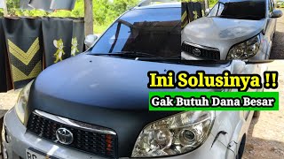 Pasang stiker/skotlet kap mobil lRush hitam doff oracal // solusi menutupi baret-baret