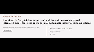 Intuitionistic fuzzy fairly operators and additive ratio assessment-based integrated ... | RTCL.TV
