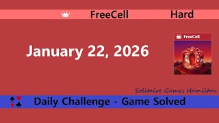 Microsoft Solitaire Collection | FreeCell Hard - January 22, 2026 | Daily Challenges