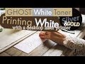 Ghost White Toner - Stationary - Printing black wedding invitations with white and silver and gold