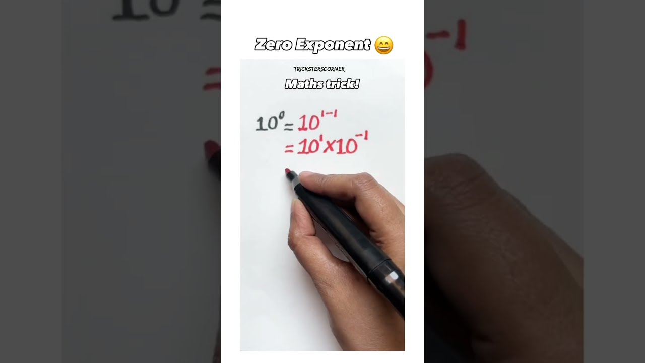 Understanding The Zero Exponent Rule Why Any Number To Power Of Equals One Shorts Maths