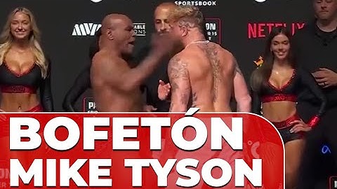 El BOFETÓN de MIKE TYSON a JAKE PAUL en el CARA a CARA