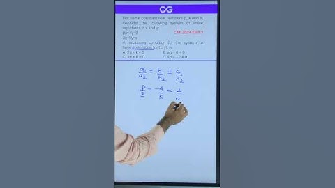 CAT 2024 Slot 3 | QA | Algebra | Linear Equations | No solution |#shorts #cat2025 #catquantseriescat