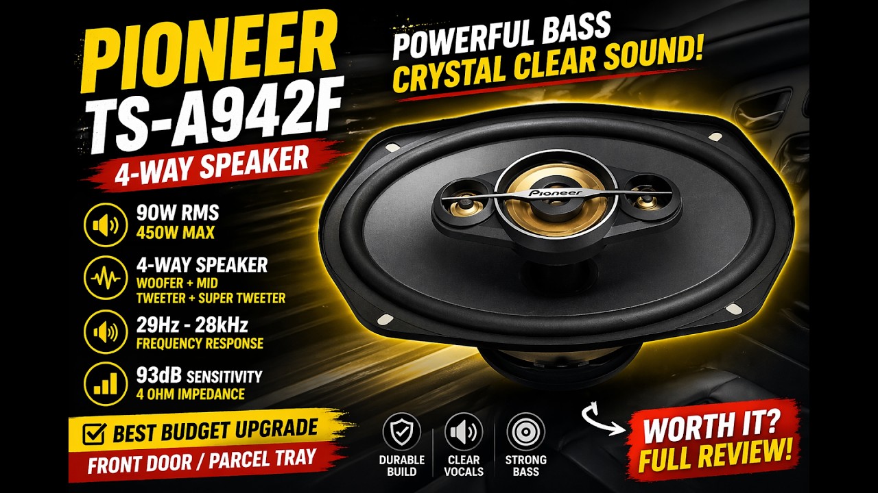 Pioneer TS-A942F 4-Way Speaker Review 🔥 Best Budget Car Speaker