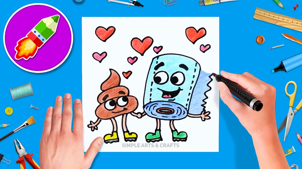 💩 How To Draw A Toilet Paper And Poop Emoji Tutorial Step By Step YouTube