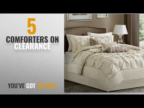 top-10-comforters-on-clearance-[2018]:-7-piece-comforter-set-queen-size-ivory-luxury-modern-bedding