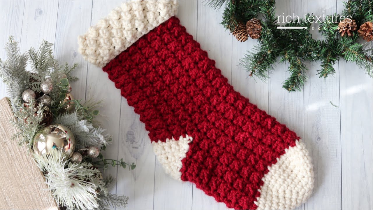 Bulky & Quick Puff Stitch Stockings - MJ's off the Hook Designs