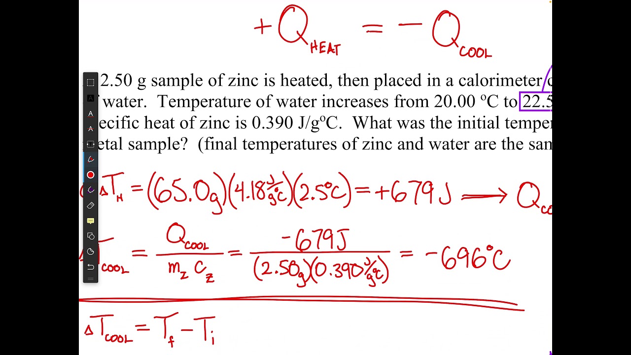 G10 Chemistry Calorimetry and Specific Heat Capacity Worked Examples