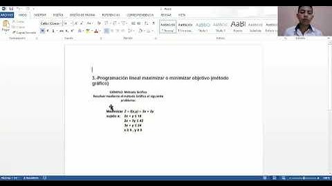 programación lineal maximizar o minimizar (Método gráfico) P3