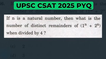 If n is a natural number, then what is the no.of distinct remainders of (1n + 2n) when divided by 4