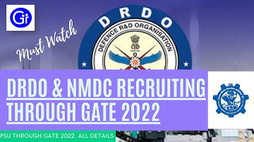 DRDO & NMDC Recruitment Through Gate 2022 Out - PSU through GATE 2022