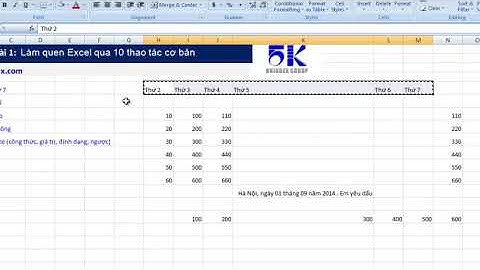 Học Excel 2007 cơ bản- Bài 1  Học Excel qua 10 thao tác đơn giản