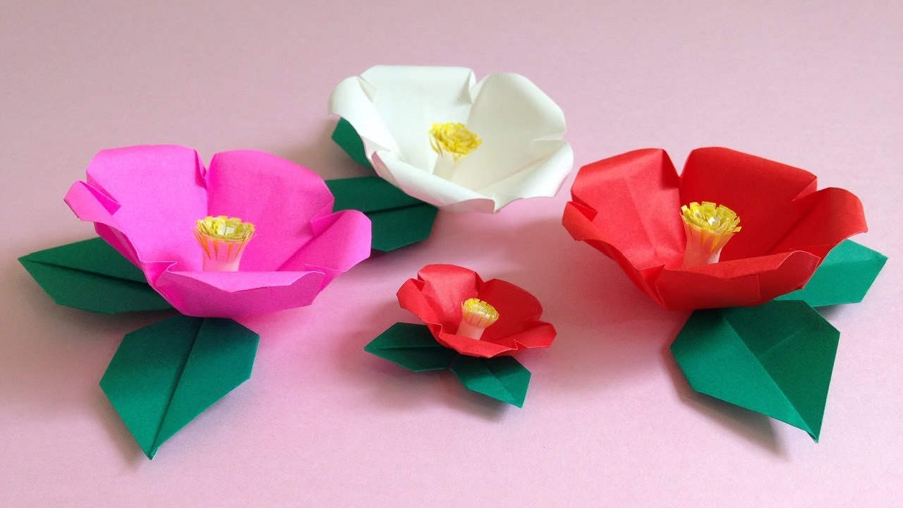 折り紙 椿の花 立体 折り方 2 Origami Camellia Flower Tutorial Niceno1 ナイス折り紙 Niceno1 Origami 折り紙モンスター