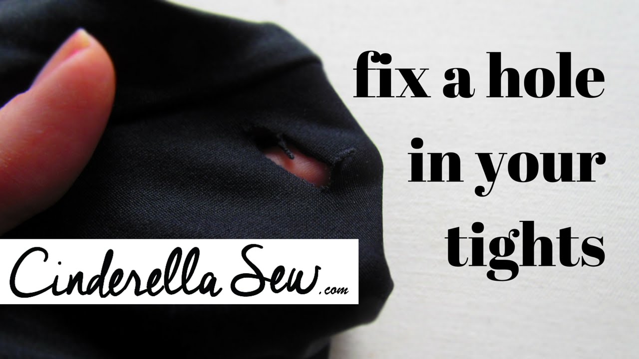 Fix a hole in your leggings - Repair a hole in tights - Sew a hole shut DIY  