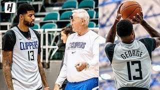 Paul George 1st Clippers Practice! Working with NBA Logo ...