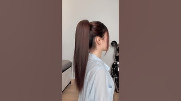 Cách cột tóc đuôi ngựa cao phồng Douyin