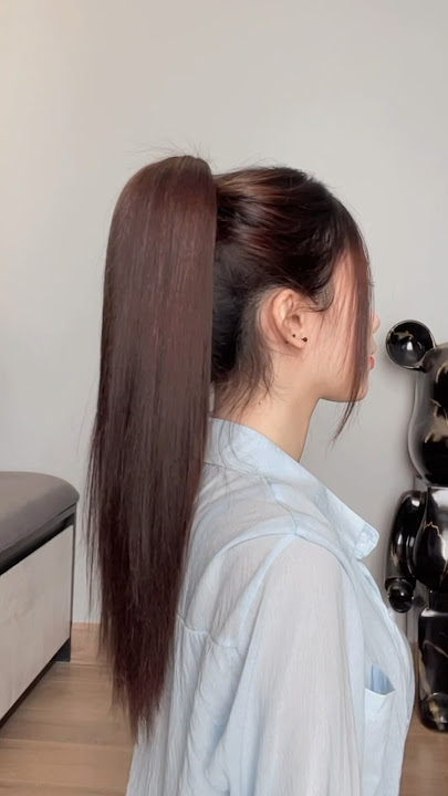 Cách cột tóc đuôi ngựa cao phồng Douyin