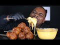 CHEESY SPICY KOREAN MEATBALLS MUKBANG | BEAST MODE