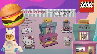 HELLO KITTY Lego Set Unboxing! 💕 Building the Cutest Burger Shop Ever! 🍔💗 112-Piece Set for Kids!