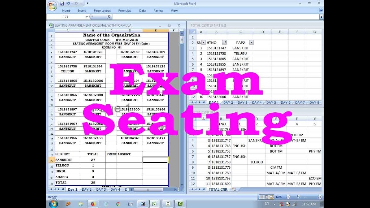 How To Make Seating Chart In Excel