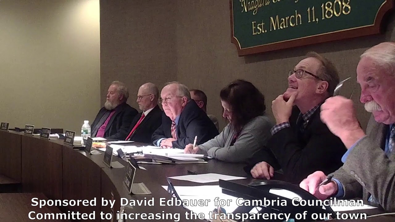 September 2019 Town of Cambria NY Board Meeting YouTube