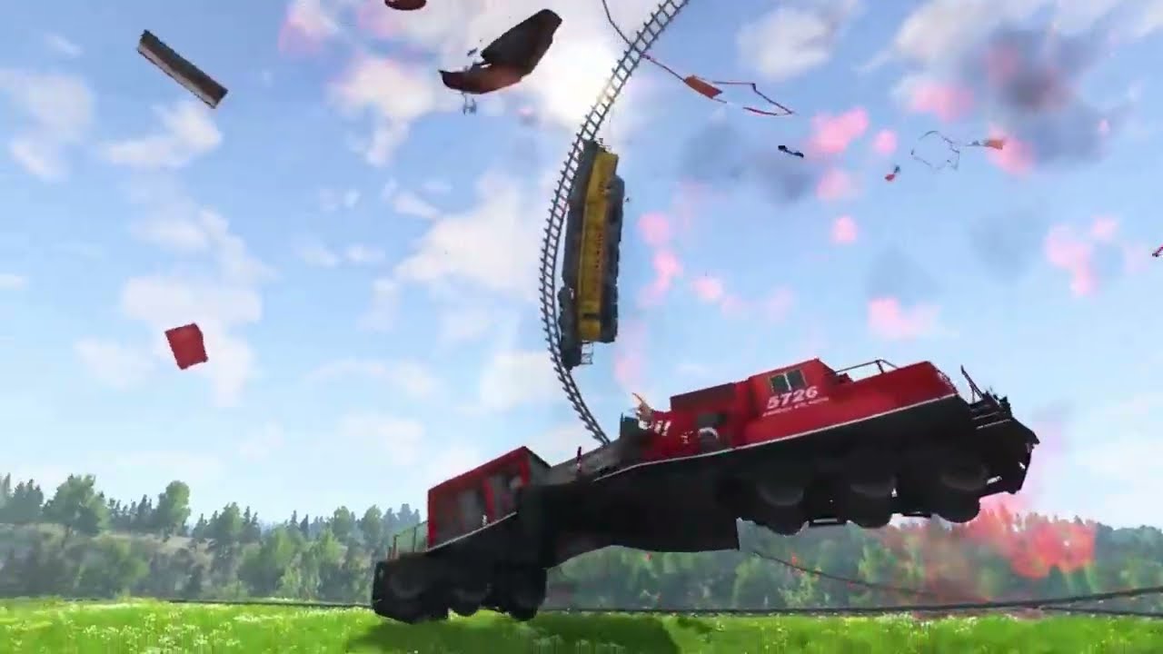 Trains vs Vertical Loops- BeamNG.Drive