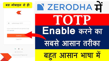How To Enable TOTP in Zerodha Kite Mobile App ? TOTP in Zerodha Kite | Nifty Amaan | Zerodha Kite