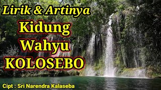 Kidung Wahyu Kolosebo || Lirik dan Artinya