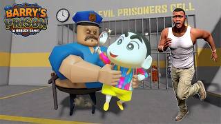 Franklin and Shinchan ESCAPE FROM BARRY'S PRISON! (OBBY) in GTA 5! SHINCHAN GTA 5 VIDEO