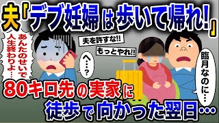 臨月で里帰りする私に「デブ妊婦は歩いて帰れ！」という夫→お望みどおり80キロ先の実家まで徒歩で帰った結果…【2ch修羅場スレ・ゆっくり解説】