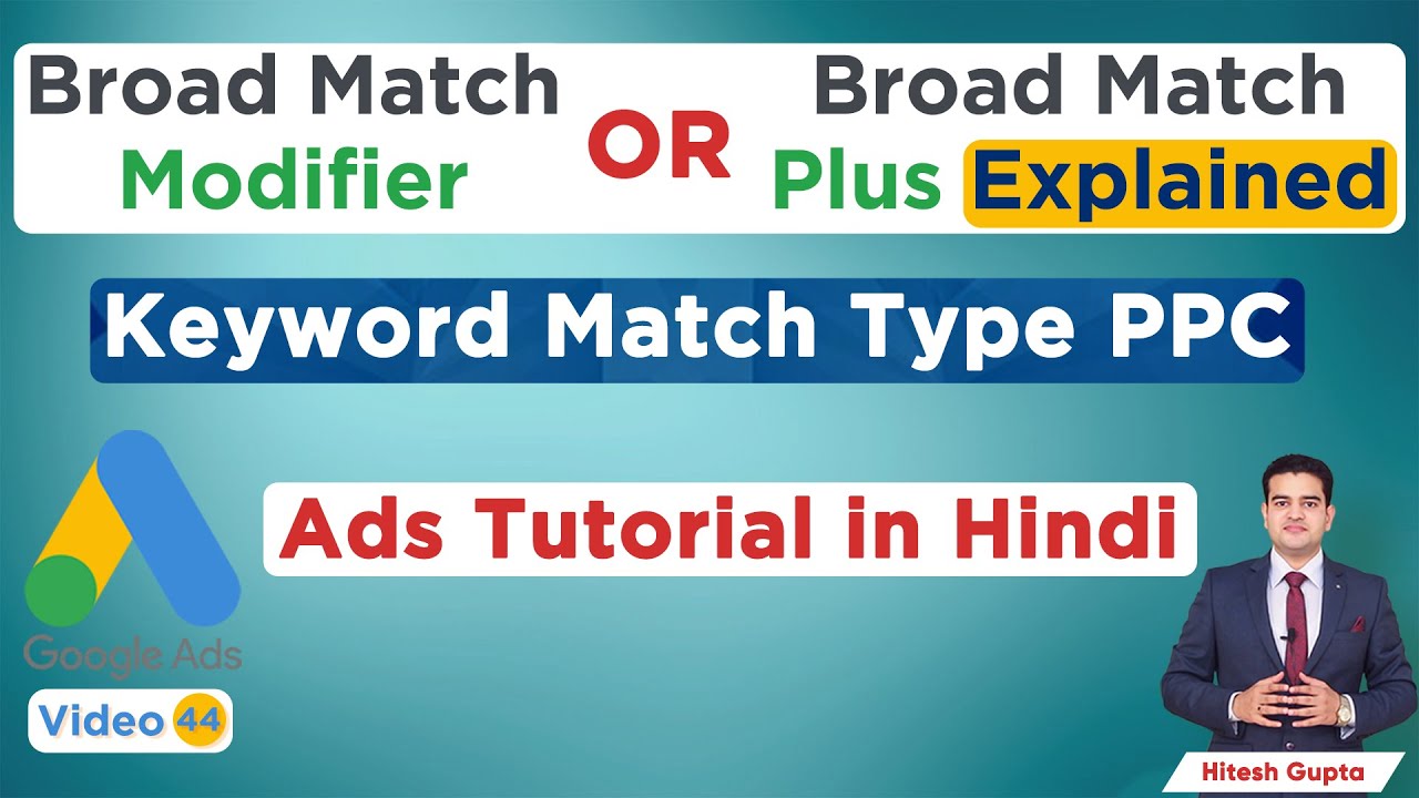 Broad Match Modifier Keywords Google Ads Google Ads Match Types Keyword Match Types Google Youtube